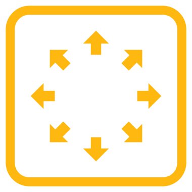 Radyal oklar bir çerçeve içinde simge vektör