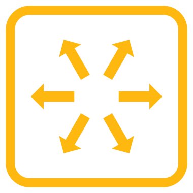 Radyal oklar bir çerçeve içinde simge vektör