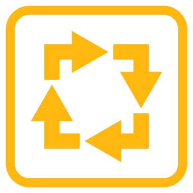 Geri dönüşüm vektör simgesi bir çerçeve içinde