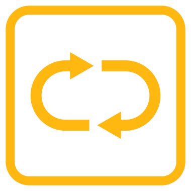 Geri dönüşüm vektör simgesi bir çerçeve içinde