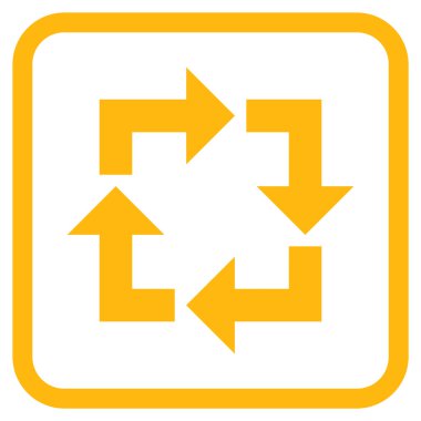 Geri dönüşüm vektör simgesi bir çerçeve içinde