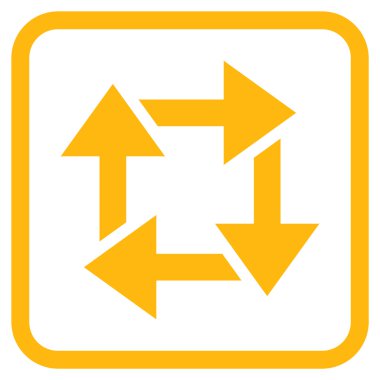 Geri dönüşüm vektör simgesi bir çerçeve içinde