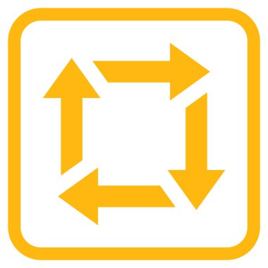 Geri dönüşüm vektör simgesi bir çerçeve içinde