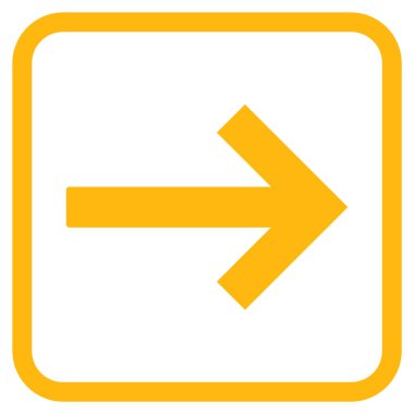 Sağ ok vektör simgesi bir çerçeve içinde