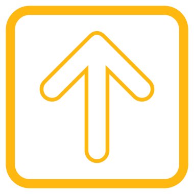 Vektör simgesi bir çerçeve içinde yukarı yönlü ok