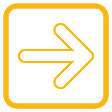 Yuvarlak ok doğru vektör simgesi bir çerçeve içinde