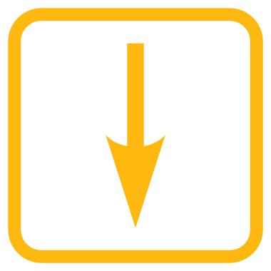 Vektör simgesi bir çerçeve içinde aşağı ok keskin