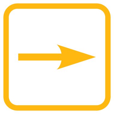 Keskin ok doğru vektör simgesi bir çerçeve içinde