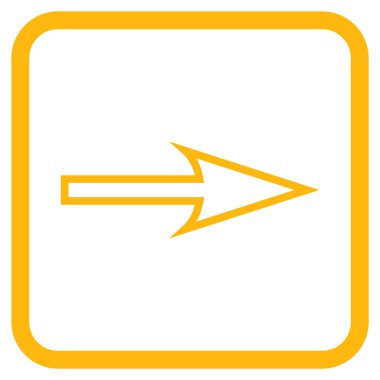 Keskin ok doğru vektör simgesi bir çerçeve içinde