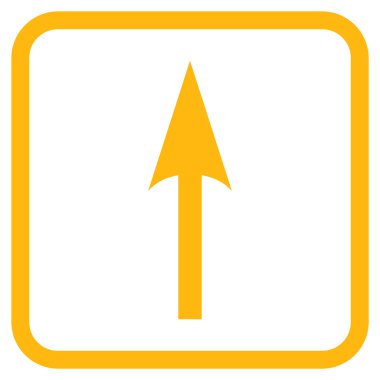 Vektör simgesi bir çerçeve içinde yukarı ok keskin