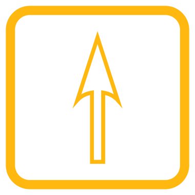 Vektör simgesi bir çerçeve içinde yukarı ok keskin