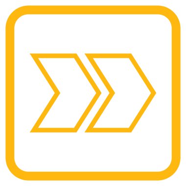 Üst karakter doğru vektör simgesi bir çerçeve içinde