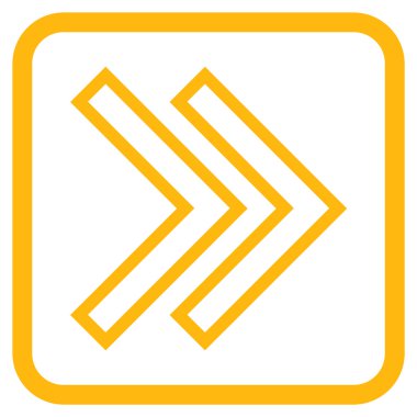 Üst karakter doğru vektör simgesi bir çerçeve içinde