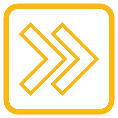 Üst karakter doğru vektör simgesi bir çerçeve içinde