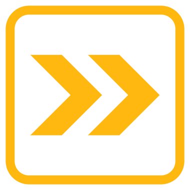 Üst karakter doğru vektör simgesi bir çerçeve içinde