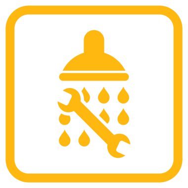 Duş sıhhi tesisat vektör simgesi bir çerçeve içinde