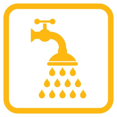 Duş musluk vektör simgesi bir çerçeve içinde