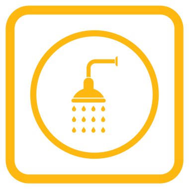 Duş vektör simgesi bir çerçeve içinde