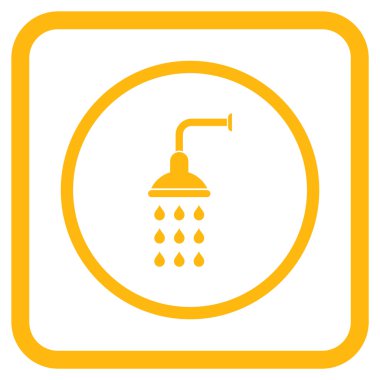 Duş vektör simgesi bir çerçeve içinde