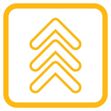 İşaretçi yukarı vektör simgesi bir çerçeve içinde üçlü