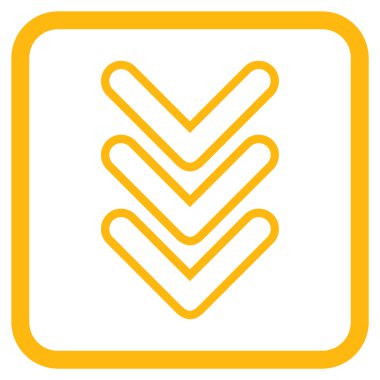 İşaretçi vektör simgesi bir çerçeve içinde aşağı üçlü