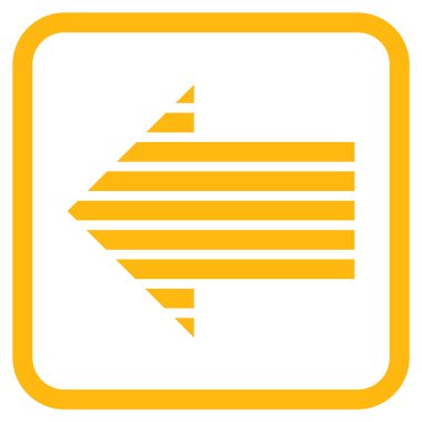 Şerit ok sol vektör simgesi bir çerçeve içinde