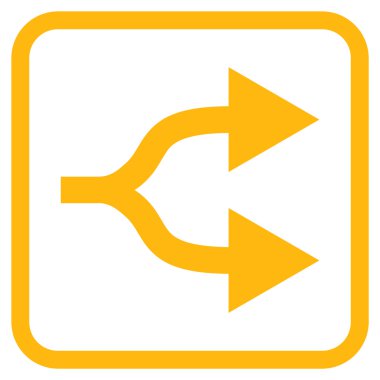 Split okları doğru vektör simgesi bir çerçeve içinde