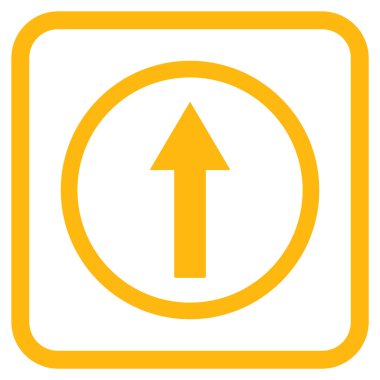 Bir çerçeve içinde yukarı yönlü ok vektör simgesi