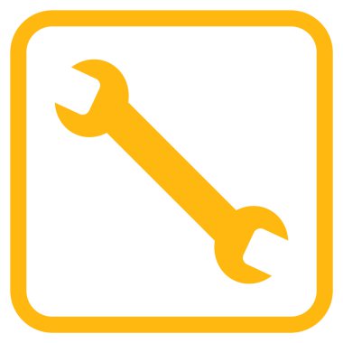 İngiliz anahtarı vektör simgesi bir çerçeve içinde