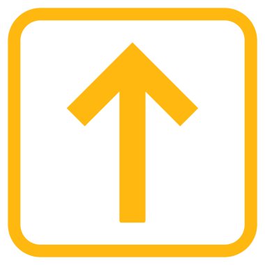 Bir çerçeve içinde yukarı ok vektör simgesi