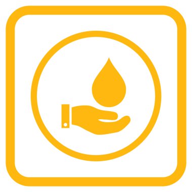 Su Servisi vektör simgesi bir çerçeve içinde