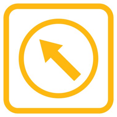 Yukarı Sağdan sola yuvarlak ok vektör simgesi bir çerçeve içinde