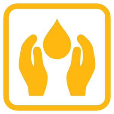 Su bakım vektör simgesi bir çerçeve içinde