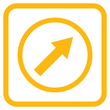 Yukarı sağ yuvarlak ok vektör simgesi bir çerçeve içinde