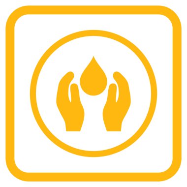 Su bakım vektör simgesi bir çerçeve içinde