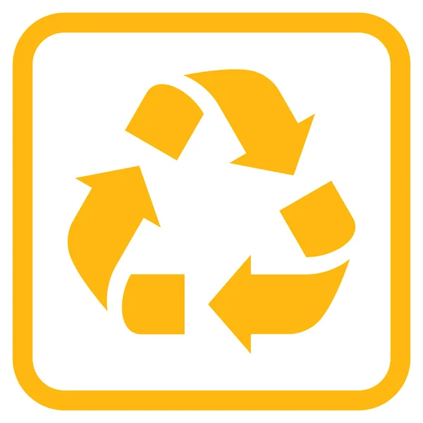 Reciclar icono vectorial en un marco — Vector de stock