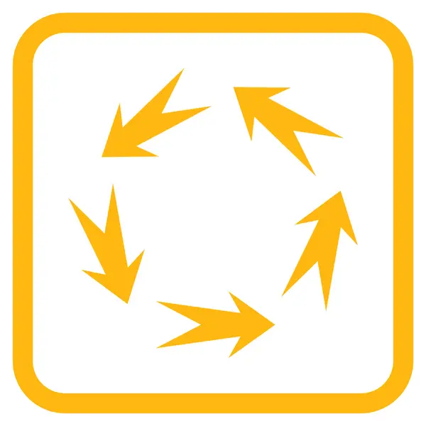 Rotationsvektorsymbol in einem Rahmen — Stockvektor