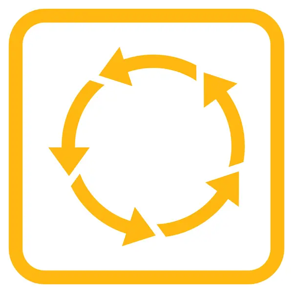 Ícone de vetor de rotação em um quadro — Vetor de Stock