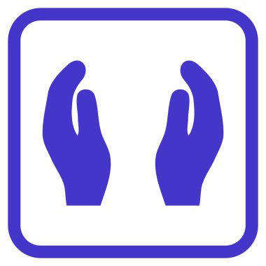 Alkış eller vektör simgesi bir çerçeve içinde