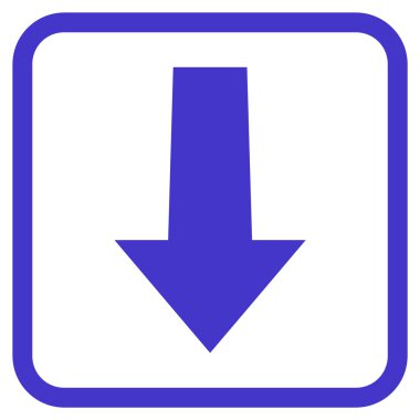 Vektör simgesi bir çerçeve içinde aşağı ok