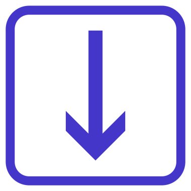 Vektör simgesi bir çerçeve içinde aşağı ok