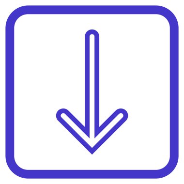 Vektör simgesi bir çerçeve içinde aşağı ok