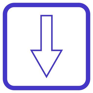 Vektör simgesi bir çerçeve içinde aşağı ok