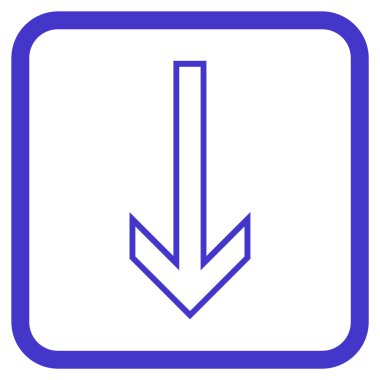 Vektör simgesi bir çerçeve içinde aşağı ok