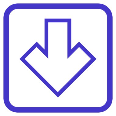 Vektör simgesi bir çerçeve içinde aşağı ok