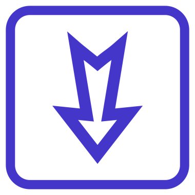 Vektör simgesi bir çerçeve içinde aşağı ok