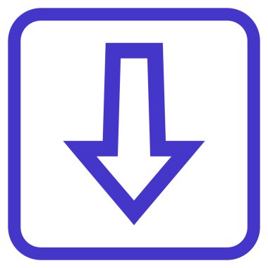 Vektör simgesi bir çerçeve içinde aşağı ok