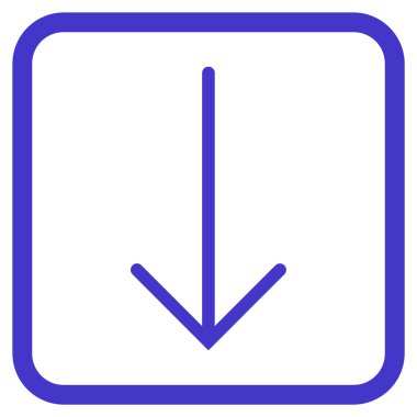 Vektör simgesi bir çerçeve içinde aşağı ok