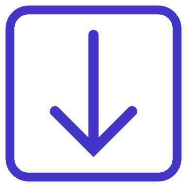 Vektör simgesi bir çerçeve içinde aşağı ok