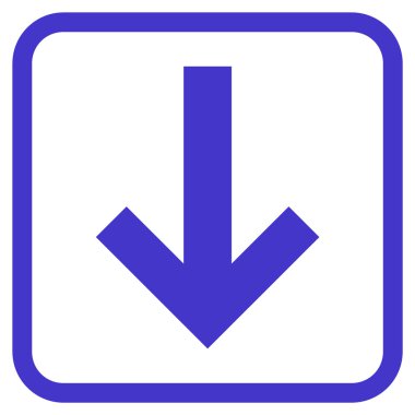 Vektör simgesi bir çerçeve içinde aşağı ok